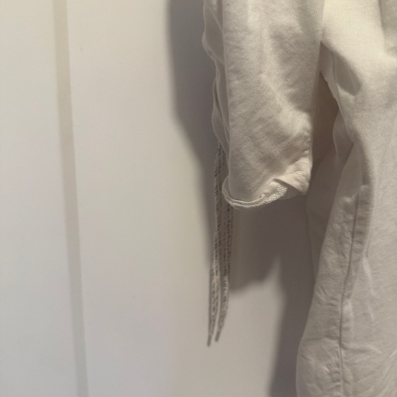 Zara White Ruched Sleeve Top – Size M (USA) - Picture 5 of 9